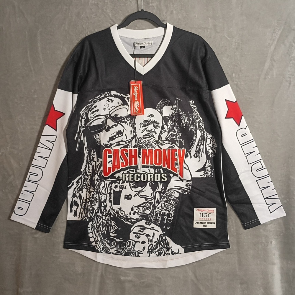 Headgear Classics Cash Money Records Hockey Jersey Men's Sz LG New With Tags - Picture 2 of 13